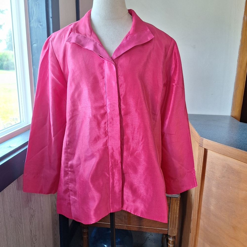 Chico's Satin "Shantung PT Jacket, Lotus Petal", 3P(16/18P) #570325846, NWT